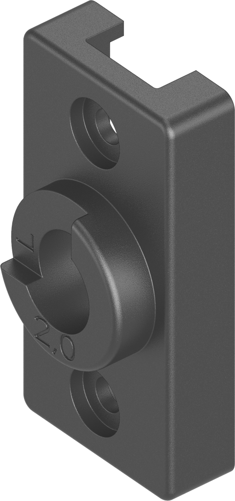 adaptateur avec arrêt à gauche pour Ts 2 mm, polyamide GF noir