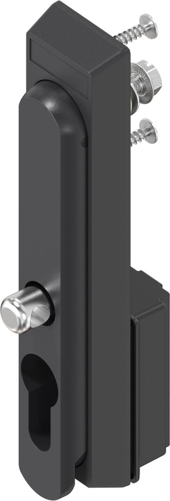 Maneta giratoria para candado y cilindro perfilado 40 mm (A = 30 mm), poliamida GF negro