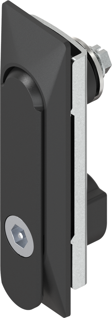 poignée escamotable 1 150 avec rotor 6 pans creux SW 8 à téton, zamak époxy noir