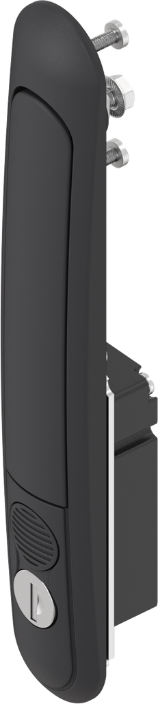 Zwenkgreep met drukknop 1185 voor sluitlip of stangenslot sleutelnummer EK 333, Zamak zwart gepoedercoat