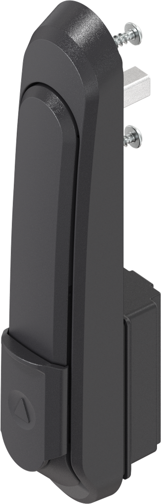 Maneta giratoria con tapa y módulo de cierre para cilindro perfilado 40 mm (A = 30 mm), poliamida GF negro