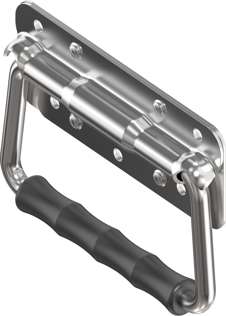 poignée rabattable à ressort de rappel, inox AISI 304