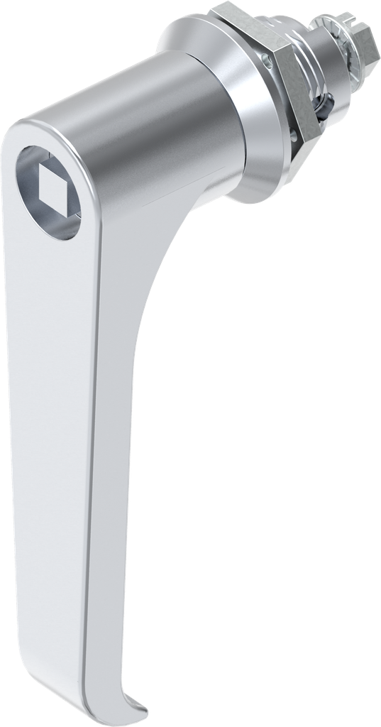 Chiusura 1/4 di giro con maniglia a L quadro 7, zama cromato