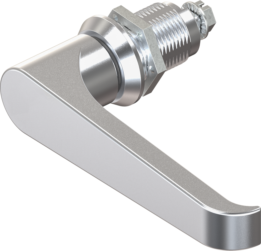 quart de tour avec poignée bec de cane sans clé, zamak chromé