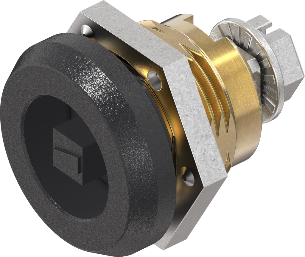 Sicherheits-Vorreiber Vierkant 6, Messing und GD Zn schwarz gepulvert