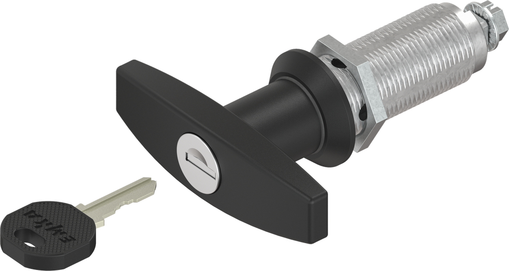 quart de tour avec poignée en T clé EK 333, zamak époxy noir