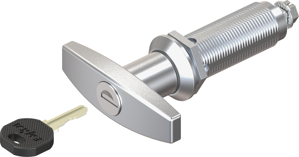 Chiusura 1/4 di giro con maniglia a T chiavi diverse, zama cromato