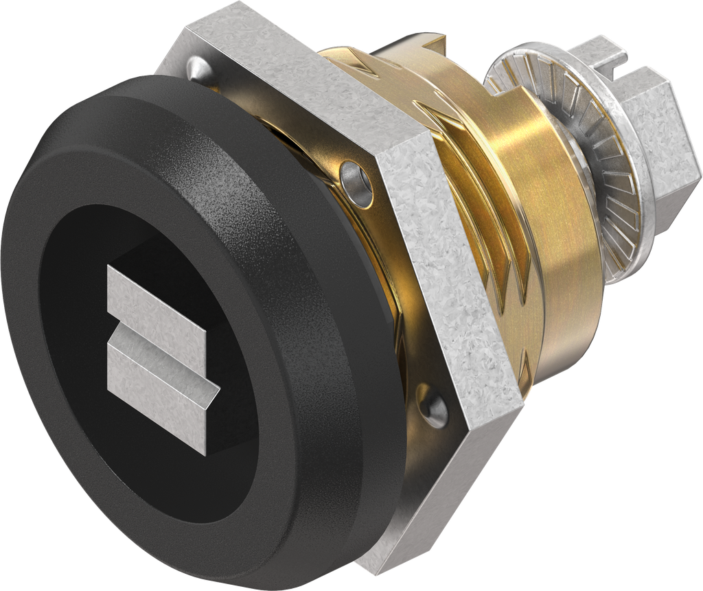 Safety quarter turn railway version, Brass and stainless steel black powder-coated