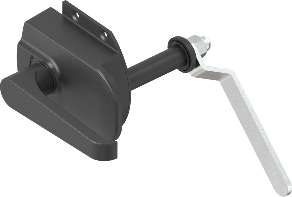 Chiusura per porte per montaggio esterno con maniglia interna, poliammide 66 GF 50 nero