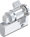 Profile half cylinder with insert square 8, Zinc die chrome-plated